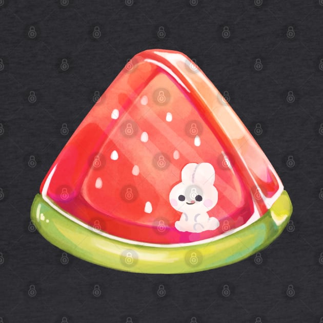 bunny jelly watermelon summer kawaii by mushopea